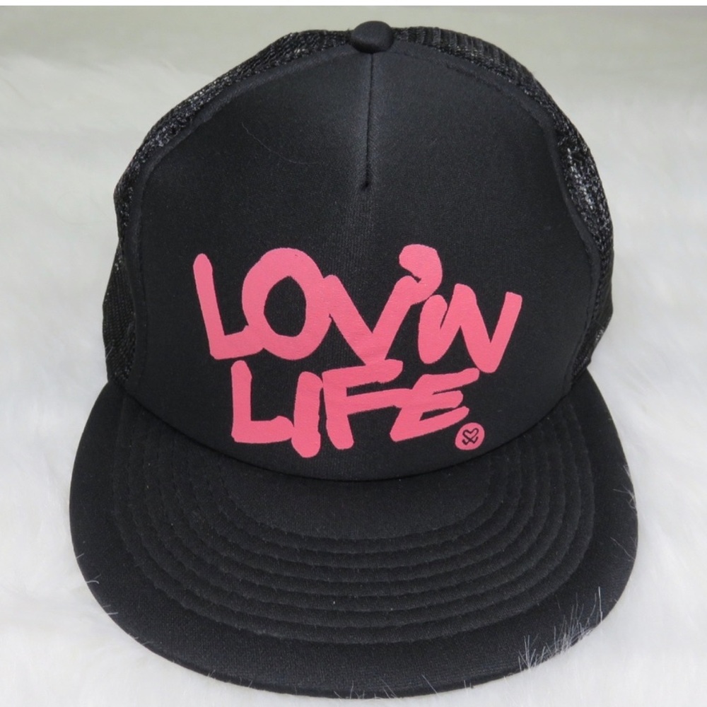 Retro Black/Pink Lov'n Life Trucker Snapback Hat